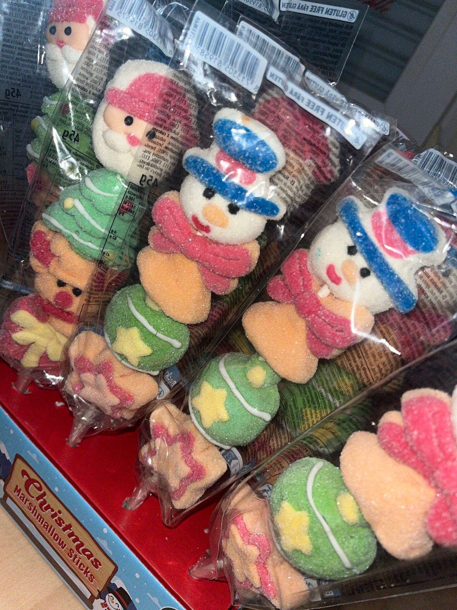 Sucette père Noël et bonhomme de neige guimauve